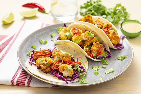 Roasted Cauliflower Tacos with Pineapple and Lime Sauce