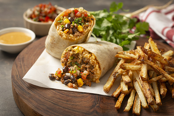 Beef Burrito with a Tomato Salsa