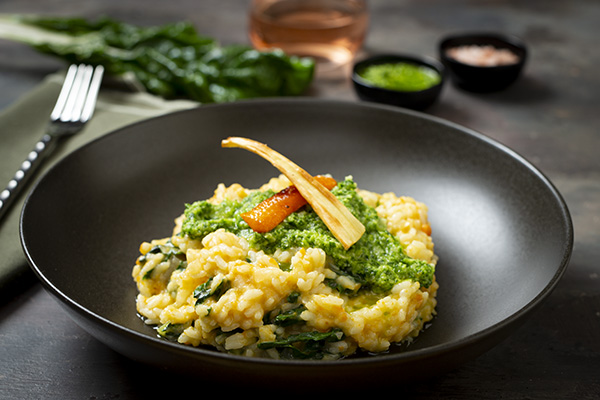 Parsnips and Carrot Risotto with Parsley and Lemon Gremolata