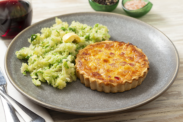 Quiche Lorraine with Veggie Mash