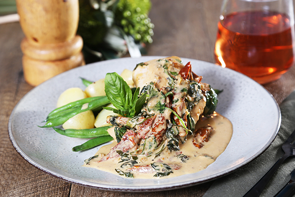 Creamy Italian Chicken with Chats and Green Beans