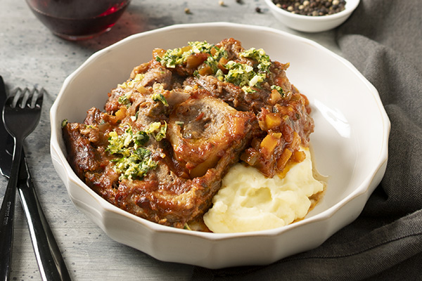 Slow Cooked Osso Bucco with Creamy Mash and Gremolata