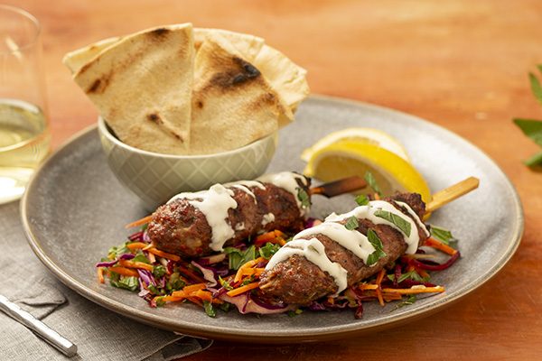 Fast Koftas with Chopped Salad,