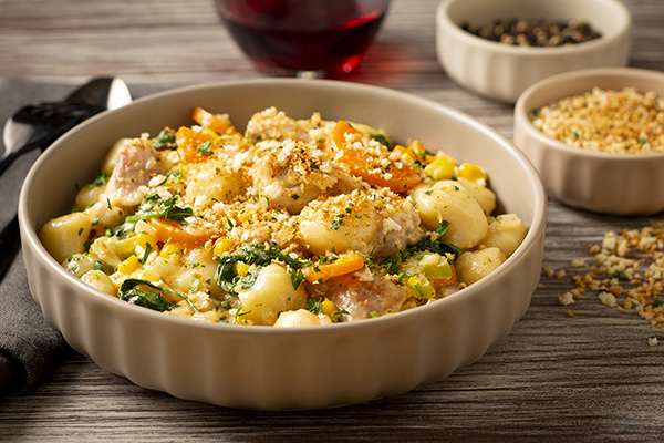 Creamy Chicken Gnocchi with Garlic and Parsley Breadcrumbs