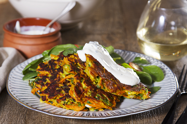 Spiced Carrot and Cheddar Fritters