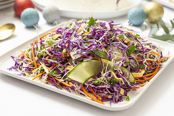Fresh, Colourful and Vibrant Slaw, Topped with Crispy Fried Noodles