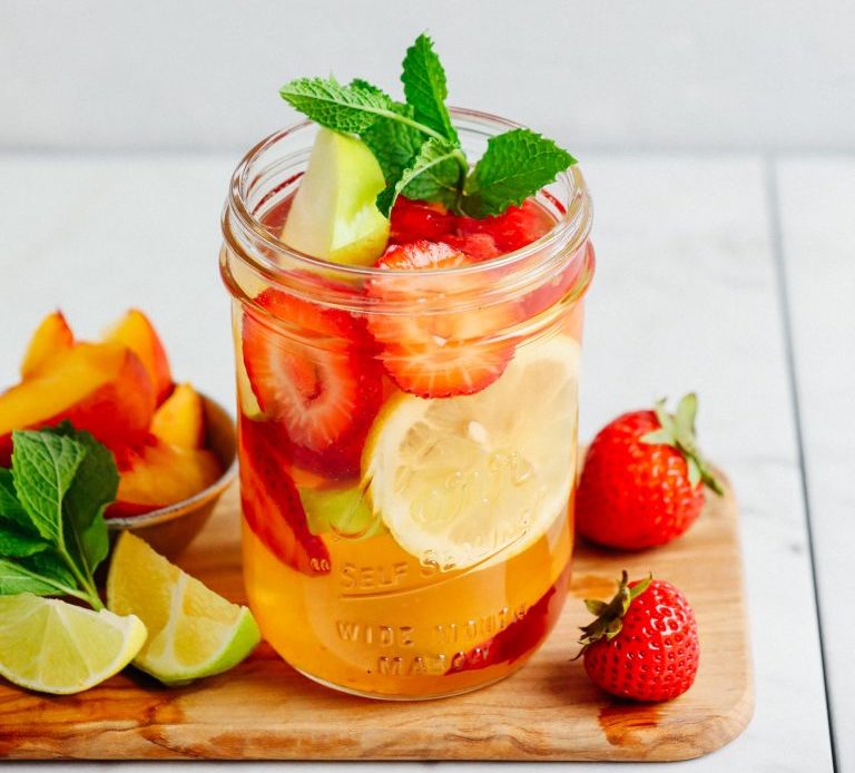 Local Summer Fruit White Sangria, with Citrus and Fresh Mint