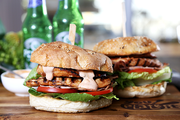 Chipotle BBQ Chicken Club Sandwich Burger Spicy BBQ Mayo