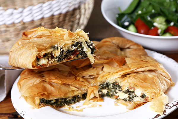 Crispy Greek Style Pie with Fetta and Sundried Tomatoes