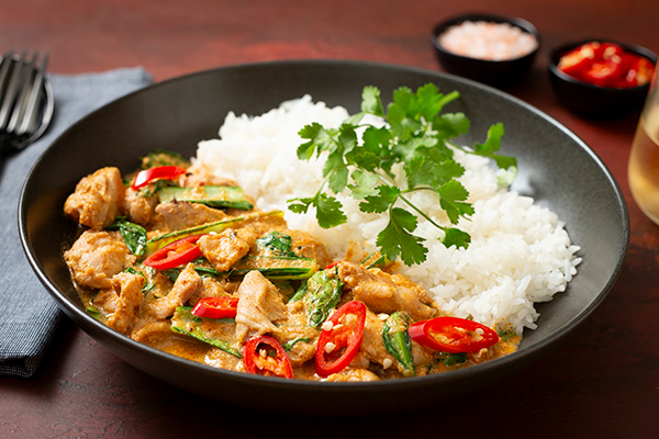 Quick and Easy Thai Red Curry Chicken with Choy Sum