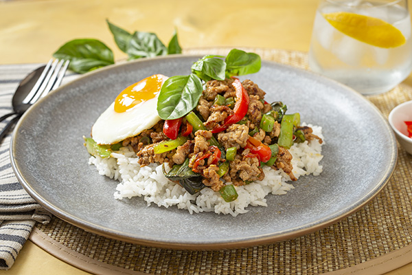 Thai Basil Pork Stir Fry with Green Beans and Capsicum