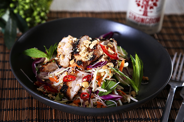 Lemongrass Chicken Noodle Salad with Chopped Peanuts