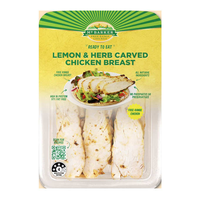250 g Carved Lemon Pepper Chicken Breast